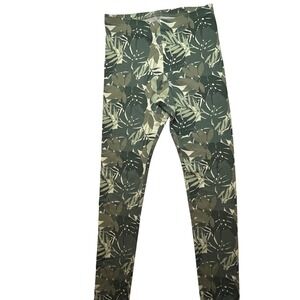 Gap Kids Plus Stretch Leggings Green Leaf Print Casual Comfy XXL‎ (18) Girls NEW